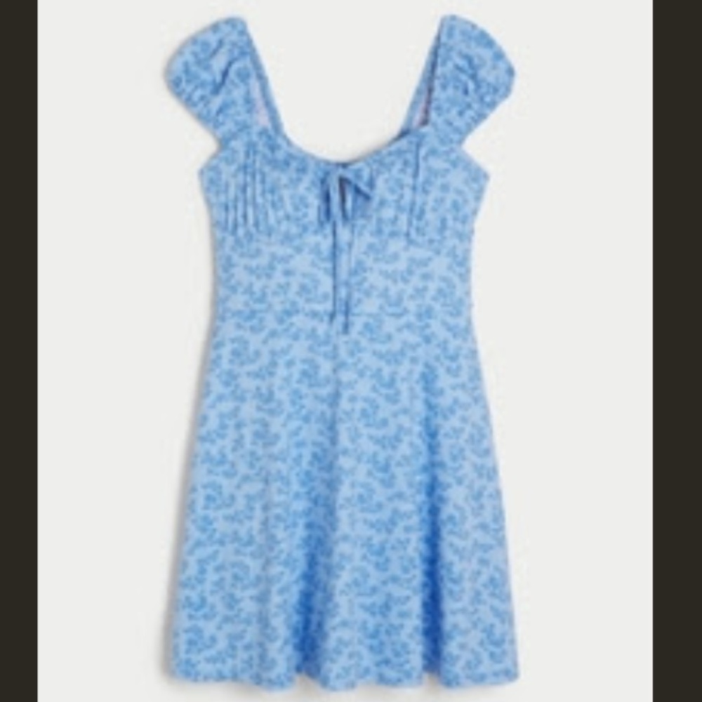 Hollister Knit Skort Dress in Blue Floral size medium